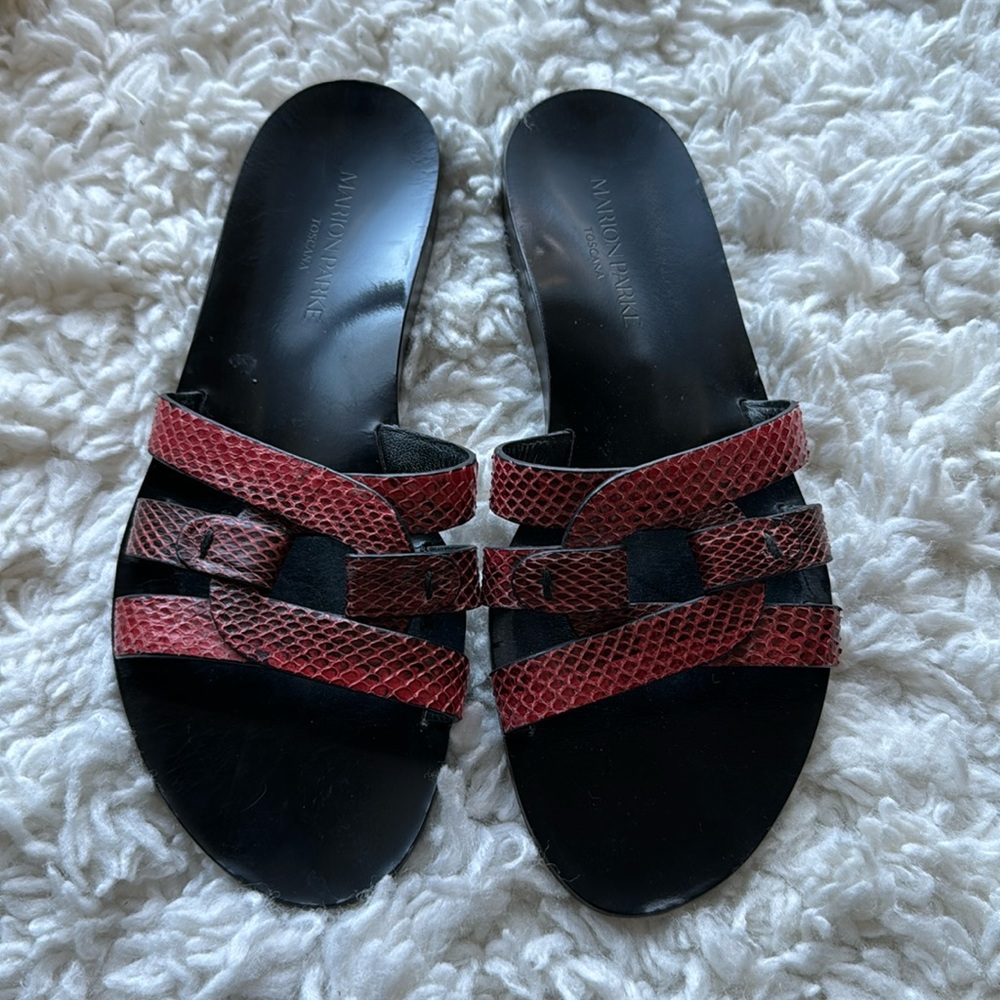 Marion Parke Snake Skin Sandals‎